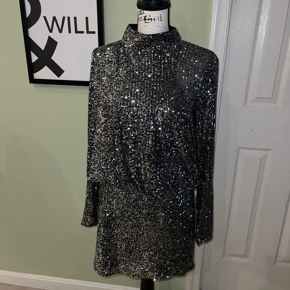 asos silver sequin dress ASOS EDITION embellished disc sequin square neck full skirt midi dress in  silver